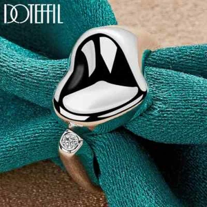 DOTEFFIL 925 Plata Esterlina AAA Circón Anillo Corazón Boda Fiesta Dije Joyería - Imagen 1 de 6