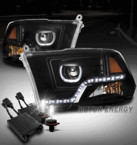 FOR 09-18 RAM MONO-EYE HALO LED BLACK PROJECTOR HEADLIGHT LAMP W/50W 6000K HID - Picture 1 of 4
