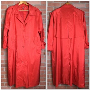 Gabardina roja vintage nueva con etiquetas Maggie Barnes para mujer talla grande 24W forro extraíble - Imagen 1 de 13