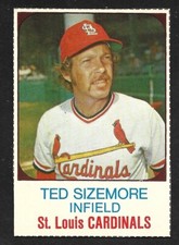 1975 HOSTESS SINGLES #71 Ted Sizemore ST LOUIS CARDINALS ( No Stains ) EX-MT+  A