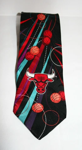 Vintage Mens WHY KNOT SPORTS Chicago Bulls NBA Basketball Neck Tie Cover