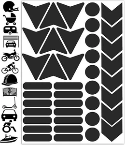 40pcs Kit Warning Set Reflective Tape Stickers Moto Rim Helmet Bicycle Car Black - Bild 1 von 8