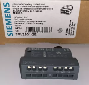 1pcs SIEMENS Contactor Auxiliary Contact 3RV2901-2E - Picture 1 of 1