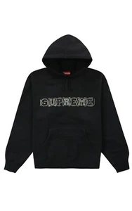 Supreme Beaded Black Hooded Sweatshirt Mens Size 2Xlarge Brand New SS23 - Picture 1 of 6