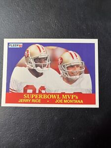 1990 Fleer Football Super Bowl MVP's Joe Montana, Jerry Rice #397 San Francisco