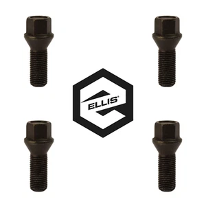 4x M14 X 1.5 30mm Roscas Tornillos De Rueda Negros De 60 Grados - Imagen 1 de 3