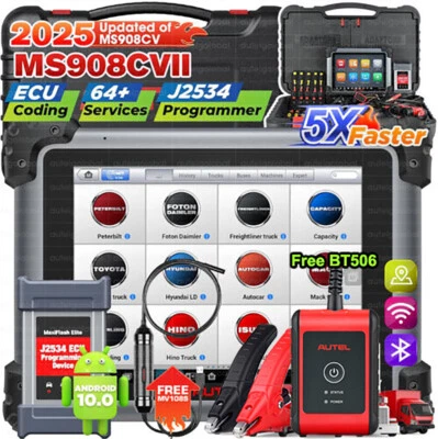 Autel MaxiSys MS908CV II Heavy Duty Truck Diesel Car Scanner Diagnostic AUTO VIN - Image 1 of 4