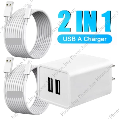 USB Home Wall Charger AC Adapter Plug USB Cable For iPhone 13 12 8 7 6 Plus XR X - Image 1 of 4