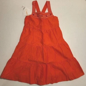 NWT Gymboree Girls Lined Sundress Orange Embroidered Sleeveless Size 7 - Picture 1 of 7
