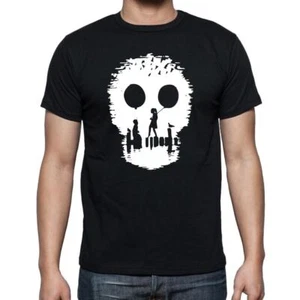 Adults Banksy Sugar Skull Docks Street Graffiti Artist Unisex Black T-Shirt - Picture 1 of 8