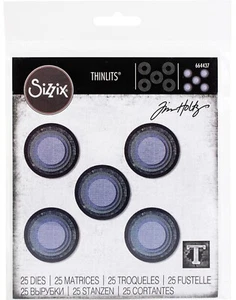 New, Retired Sizzix Thinlits Stacked Circles Tiles 25pk #664437 Retail $19.99 - Picture 1 of 14