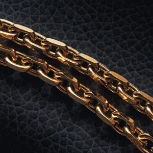 7mm Hermes 14kt Solid Yellow Gold with lobster lock for Men's 24 inch Necklace - Picture 1 of 4