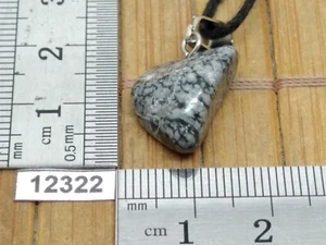 Pendentif OBSIDIENNE FLOCON DE NEIGE + cordon reglable mineraux pierre reiki - Picture 1 of 1