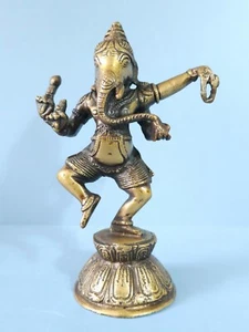 Indian Bronze Dancing Ganesh Statue 21.cm / 8.3" tall 2# - Picture 1 of 20