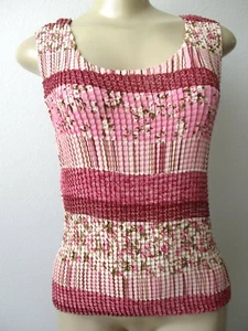 IMPRESIONS MULTI-COLOR FLORAL CRINKLE STRETCHY SLEEVELESS TOP SIZE L - NEW - Picture 1 of 3