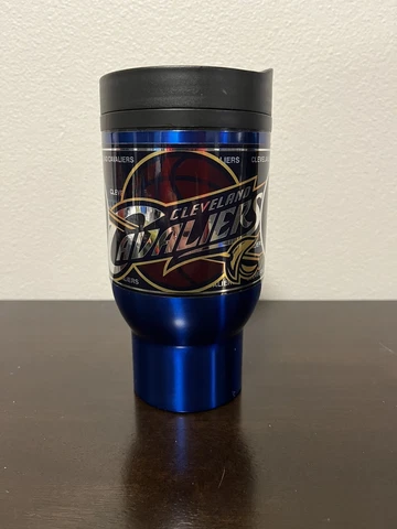 CLEVELAND CAVALIERS  COFFEE TRAVEL MUG Metallic Blue Cover
