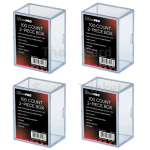 4 x Ultra PRO 100 Count (100ct) Card Storage Box 2-piece Standard Holder Clear - Picture 1 of 4