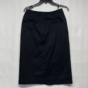 Gonna Lands End donna 6 nera dritta matita carriera spacco preppy zip foderata - Foto 1 di 11