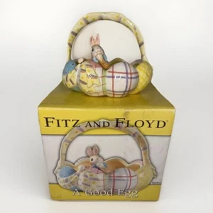 Fitz & Floyd Porzellan Osterkorb Hase farbige Eier eine gute Eierschale Deko - Bild 1 von 10