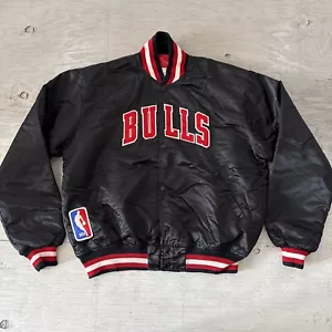 Vintage 80s Starter NBA Chicago Bulls Satin Basketball Jacket Sz Large -USA Made - Picture 1 of 24