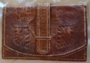 Persönliche Dokumentenmappe: Antik. Art Deco / Jugendstil Leder, handbesetzt - Bild 1 von 5
