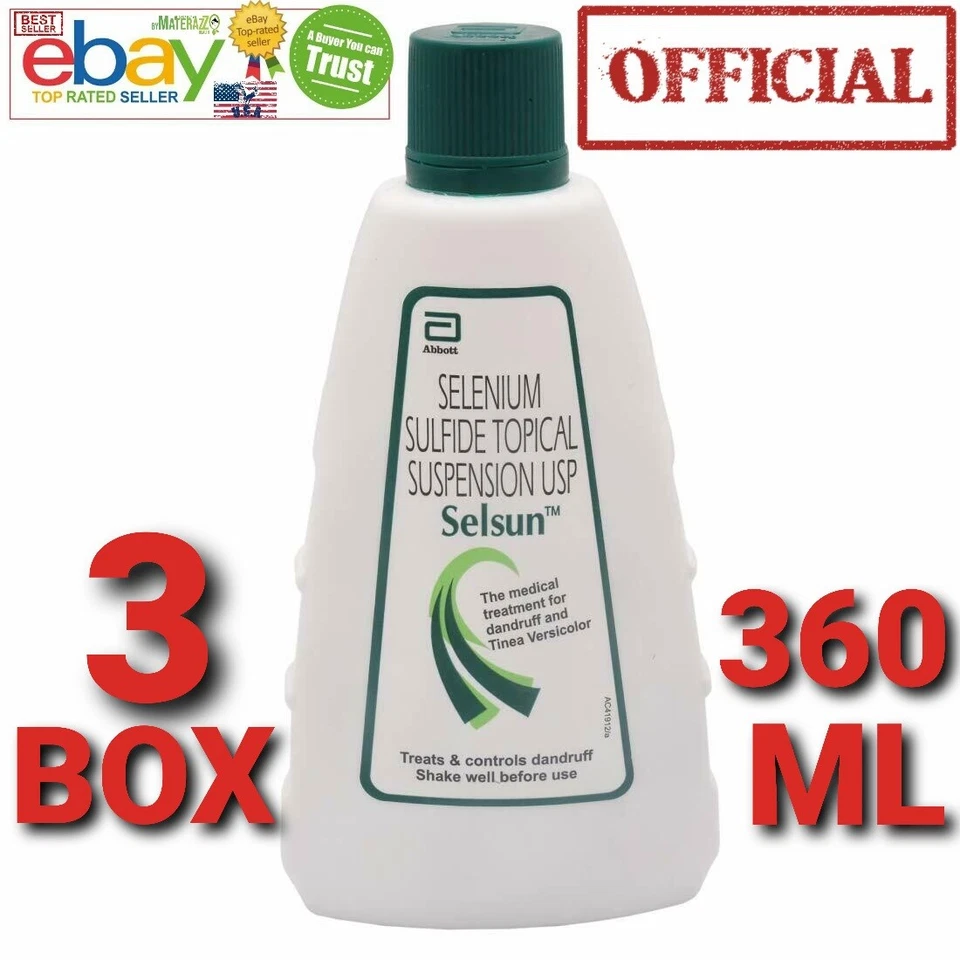 Selsun Shampoo OFFICIAL USA NEW Abbott 3 Box 360 ml Health Care Dandruff Fresh - Image 1 of 3