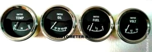 Smiths replica Electrical Gauge Kit chrome bezel 52 mm Temp Oil Fuel Volt Gauge - Imagen 1 de 3