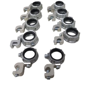 10 New Grounded Insulated 3/4" Zinc Metallic Grounding Bushings Open Box - Picture 1 of 3