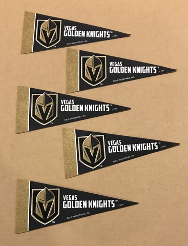 Pack of 5!!! Las Vegas Golden Knights Hockey NHL Mini Pennant Set 4" x 9" Cover