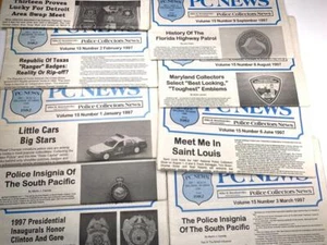 Police Collector News PC -- Lot Of 9 --  Badge Patch Collecting Reference 1997 - Imagen 1 de 2