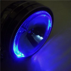 2 x 4" ANGEL EYE CAR SPOTLIGHTS CHROME BLUE ANGEL EYE 12V SPOT LIGHTS - Picture 1 of 3