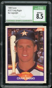 CRAIG BIGGIO 1989 Score #237 No Missing Copyright Sample Promo Rookie RC CSG 8.5 - Picture 1 of 2