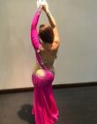 Abdc010 Pink Belly Dance Costume Outfit, Belly Dance Pink Dress,