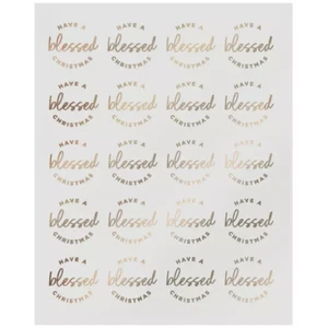 3 sheets Have A Blessed Christmas Gold Foil  Stickers Envelope Seals  Crafts - Picture 1 of 1