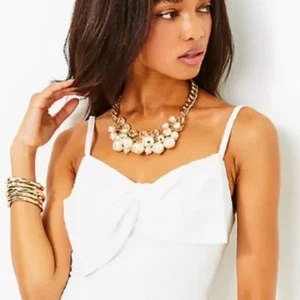 NWT Lilly Pulitzer pink palms necklace in gold metallic - Picture 1 of 5