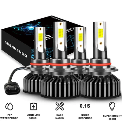 Para 2008-2019 MACK CXU Truck CXU600 9005 9006 LED lâmpadas de faróis feixe Hi/Lo 4 peças - Imagem 1 de 4