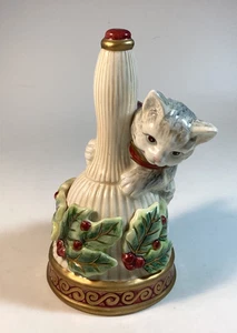 Fitz & Floyd Kristmas Kitty Handpainted Holly Berry Holiday Christmas Bell - Picture 1 of 10