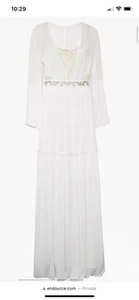 French Connection White Alana Boho Maxi Wedding Dress Rrp £250 - Picture 1 of 7