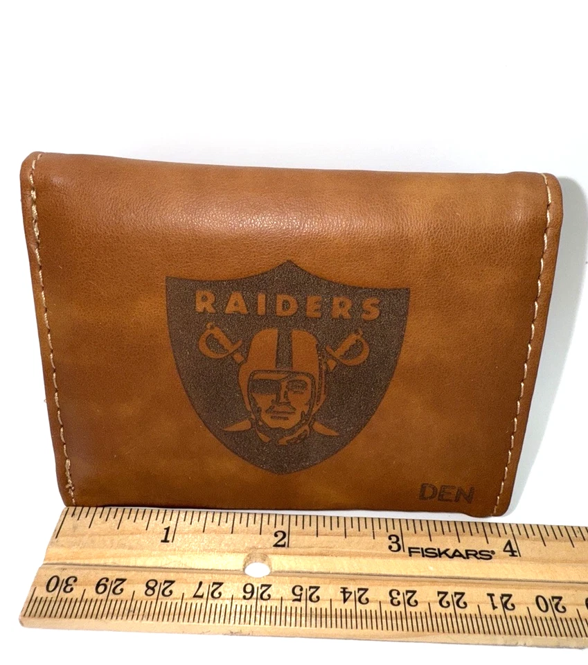 NEW NFL RAIDERS Leather Trifold Wallet  5 Slip In Slots GREAT GIFT IDEA - Image 1 of 4