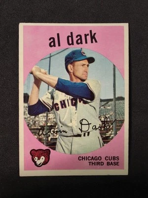 1959 Topps - Al Dark #502 casi nuevo+ Cubs centrados sin pliegues nítidos Foto 1 de 2