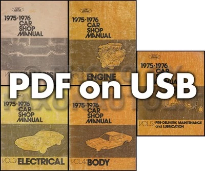 Ford Lincoln Mercury 1975-1976 juego manual de taller de automóviles en servicio de reparación USB Foto 1 de 2
