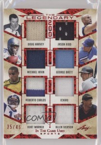 2022 Leaf ITG Used Sports Red Pattern /45 Doug Harvey Jason Kidd Michael Irvin