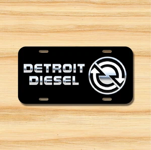 Detroit Diesel Truck License Plate Vehicle Auto Tag 4x4 engine Black FREE SHIP - Foto 1 di 3