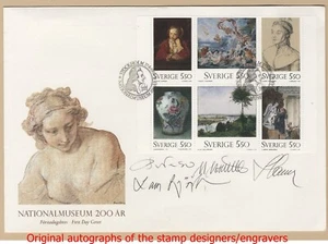 Sweden Scott #1968 a Fine art paintings Durer Rembrandt FDC signed Slania, Mörck - Picture 1 of 1