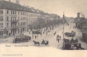 Schweiz - BASEL - Bahnhofstrasse - Straßenbahn - Verlag Rathe 1585 - Picture 1 of 2