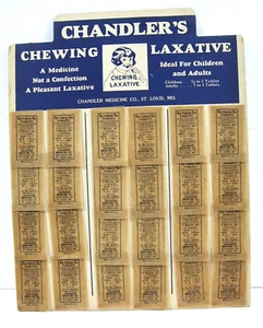 Vintage Chandler Medizin Kauen Abführmittel Drogerie Display St. Louis alter Lagerbestand - Bild 1 von 1