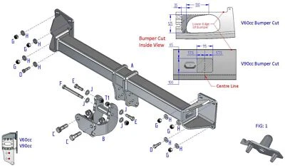 Towtrust Fixed Flange Towbar For Volvo V60 Cross Country 2018 - Onwards — 第 1/4 张图片