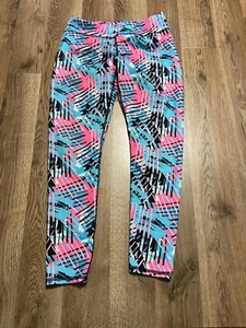 Athletic Works Pants, Girl's Size Large, Pink Blue Black, Pull On, Leggings - Picture 1 of 7