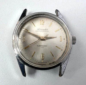 Reloj Automático Hombre Nivada Compensamatic Cal 1802 Vintage Esfera Beige 17 Joyas - Imagen 1 de 7