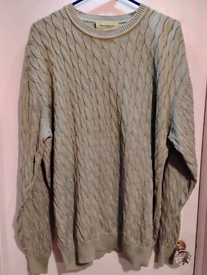Vintage Sweater Paul Stuart XL 100% Mercerized Pima Cotton green dry clean - Image 1 of 4